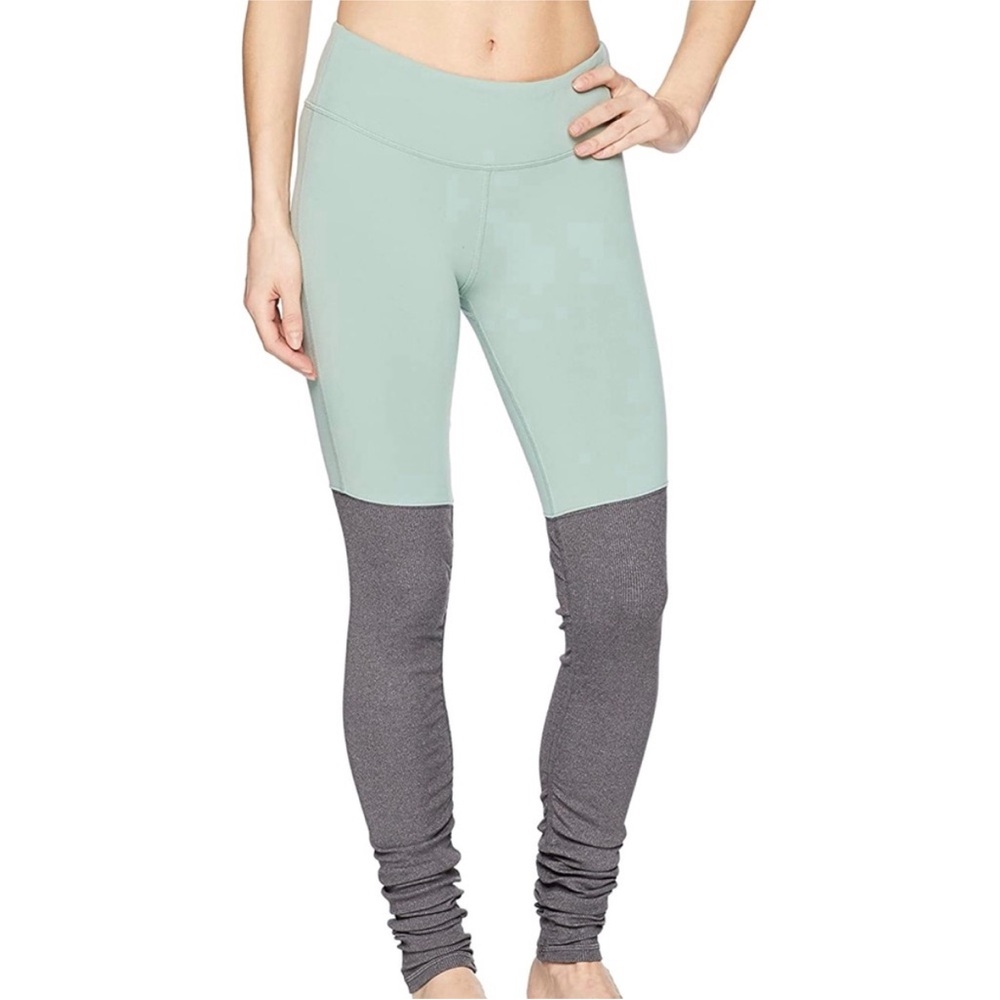 Alo Yoga Goddess Leggings Mint and Gray